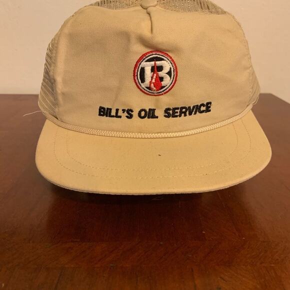 Vintage snapback hat dad cap oil with rope brim!bills oil service - Picture 4 of 5